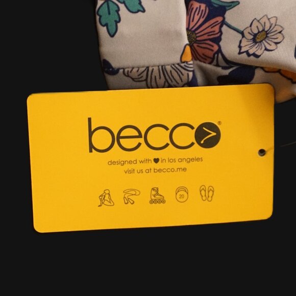 Becco Lilac Floral Sports Bra Criss Cross Ruffle Straps Size Small - Picture 3 of 5